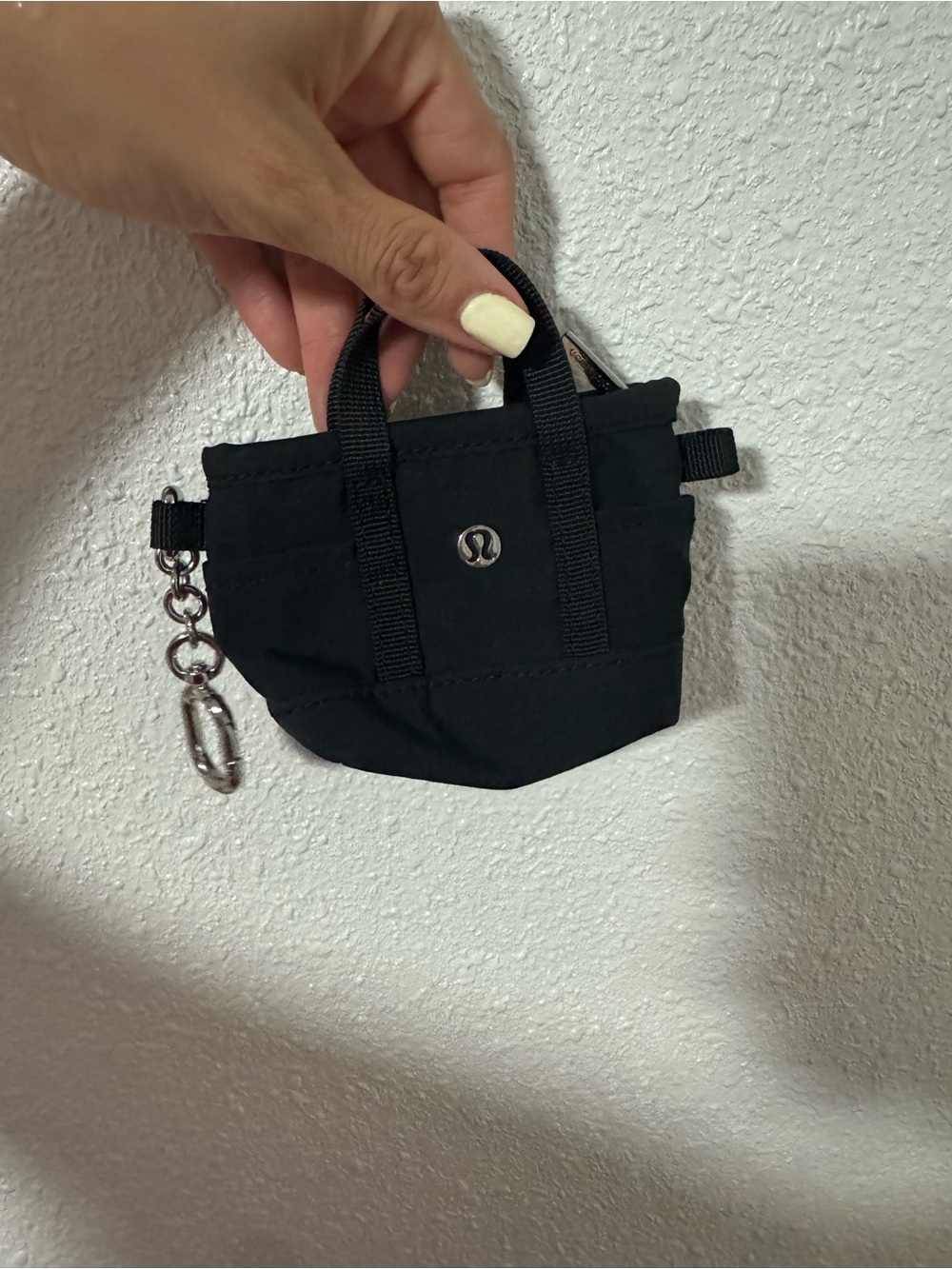lululemon athletica Black Mini Tote Keychain